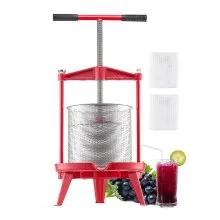 Prensa manual para vino de frutas Prensa para hacer vino 3,69 gal/14 l Acero inoxidable