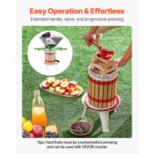 Prensa de vino de frutas Prensa manual para hacer vino Cesta de madera de 1,6 gal/6 l