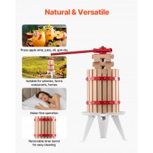 Prensa de vino de frutas Prensa manual para hacer vino Cesta de madera de 1,6 gal/6 l