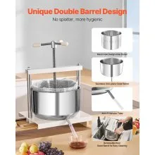 Prensa manual para vino de frutas, prensa para hacer vino, 3,17 galones/12 l, acero inoxidable