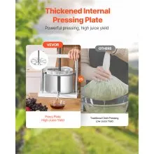 Prensa manual para vino de frutas Prensa para hacer vino 1,45 gal/5 l Acero inoxidable