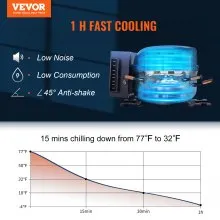 VEVOR Refrigerador para automóvil, refrigerador para automóvil de 12 voltios, congelador portátil de doble zona de 37 QT/35 L, rango ajustable de -4 ℉ -50 ℉, refrigerador de compresor de 12/24 V CC y
