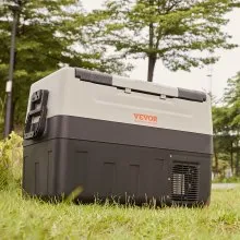 VEVOR Refrigerador para automóvil, refrigerador para automóvil de 12 voltios, congelador portátil de doble zona de 37 QT/35 L, rango ajustable de -4 ℉ -50 ℉, refrigerador de compresor de 12/24 V CC y