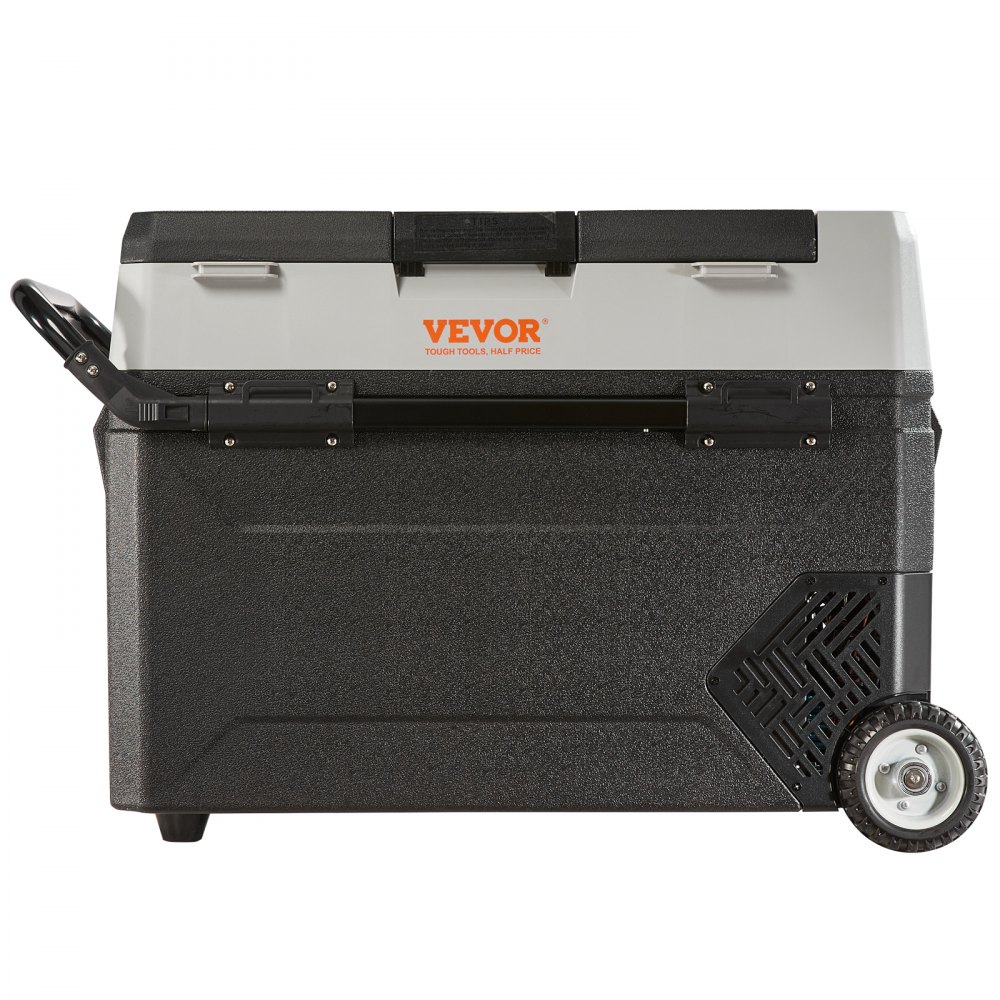 Refrigerador de coche VEVOR, frigorífico de coche de 12 voltios, congelador portátil de doble zona de 56 QT/53 L, rango ajustable de -4°F-50°F, compresor de 12/24 V CC y 100-240 V CA para exteriores, camping, viajes, RV