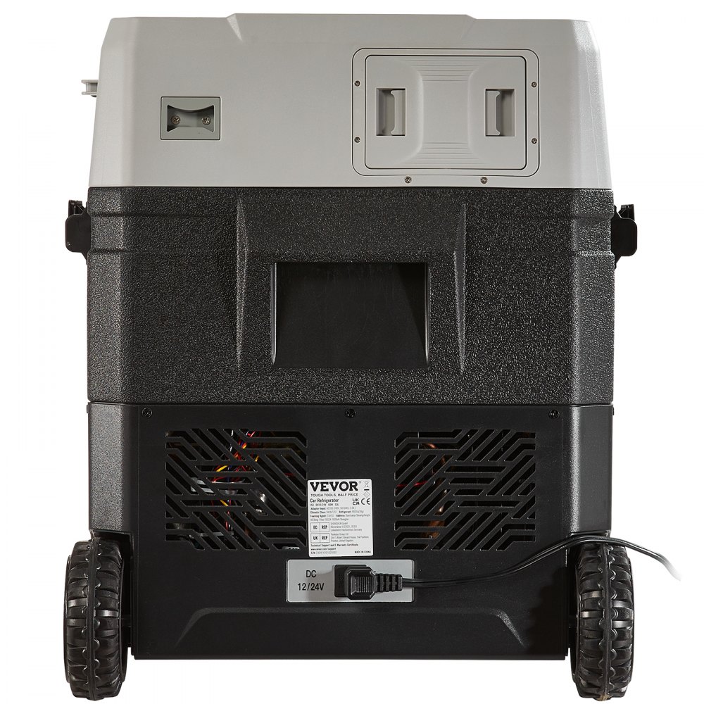 Refrigerador de coche VEVOR, frigorífico de coche de 12 voltios, congelador portátil de doble zona de 56 QT/53 L, rango ajustable de -4°F-50°F, compresor de 12/24 V CC y 100-240 V CA para exteriores, camping, viajes, RV