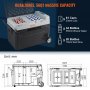 Refrigerador de coche VEVOR, frigorífico de coche de 12 voltios, congelador portátil de doble zona de 56 QT/53 L, rango ajustable de -4°F-50°F, compresor de 12/24 V CC y 100-240 V CA para exteriores, camping, viajes, RV