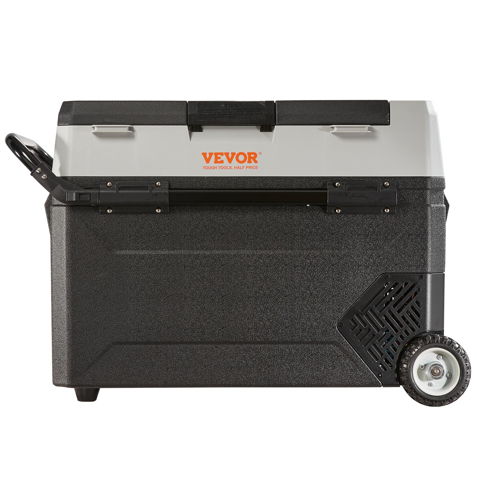 Refrigerador de coche VEVOR, frigorífico de coche de 12 voltios, congelador portátil de doble zona de 56 QT/53 L, rango ajustable de -4°F-50°F, compresor de 12/24 V CC y 100-240 V CA para exteriores, camping, viajes, RV