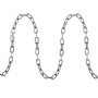 Eslabones de metal que forman ondas y muestran la cadena VEVOR grado 30 sobre un fondo blanco.