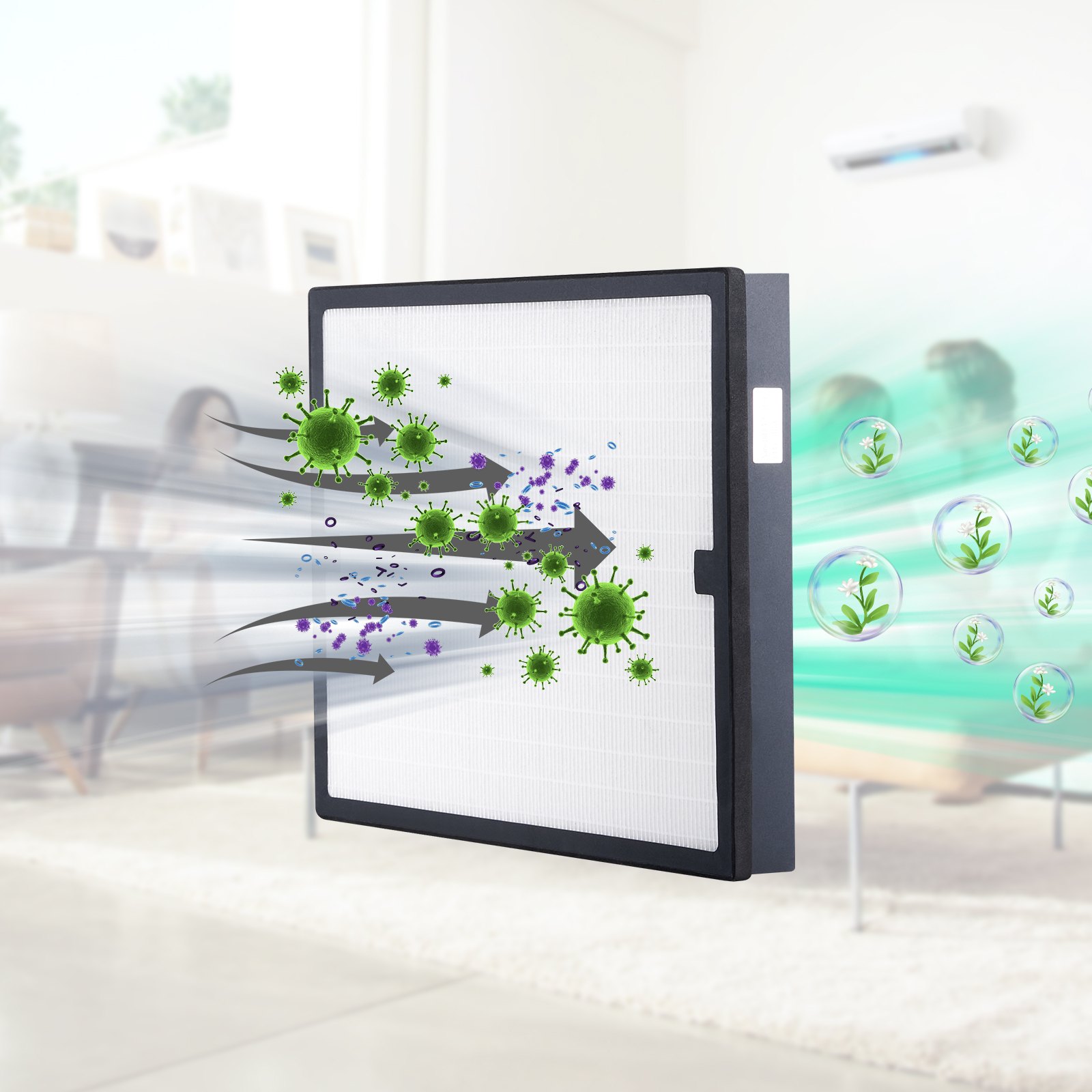 Filtro de aire HEPA VEVOR, repuesto de filtro de aire de 16 x 19 pulgadas, filtros de etapa 3 de alta eficiencia, compatible con BlueDri y depuradores VEVOR, purificadores de aire y equipos de restauración de daños por agua.