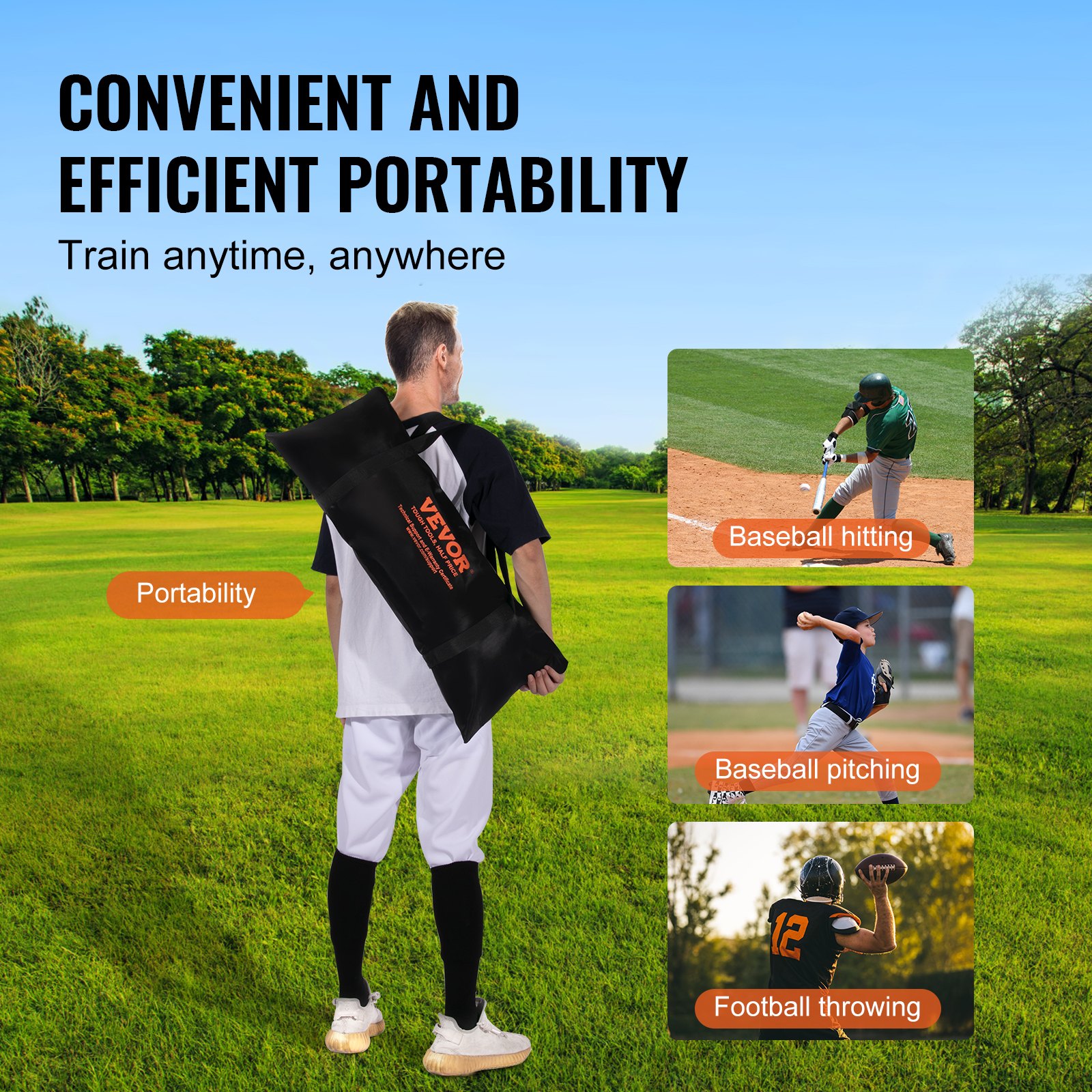 VEVOR Red de Lanzamiento de Entrenador de Fútbol de 7 x 7 pies, Red de Práctica de Tiro de Entrenamiento con 5 Bolsillos para Objetivos, Red Sin Nudos Incluye Marco de Arco y Estuche de Transporte Portátil, Mejora la Precisión de Lanzamiento QB, Rojo