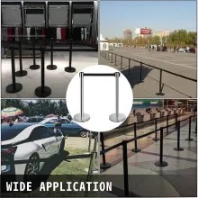 VEVOR 6 uds Postes Separadores Cinta Extensible Barreras De Seguridad Postes de cola con cinturón retráctil para restaurantes al aire libre