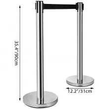 VEVOR 6 uds Postes Separadores Cinta Extensible Barreras De Seguridad Postes de cola con cinturón retráctil para restaurantes al aire libre