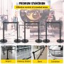 VEVOR Crowd Control Stanchion Juego de puntales de 6 piezas con cinturón negro de 6,6 pies/2 m