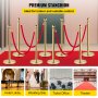 VEVOR Crowd Control Stanchion Stanchion Set 8 Piezas con Cuerda de Terciopelo Rojo-Oro