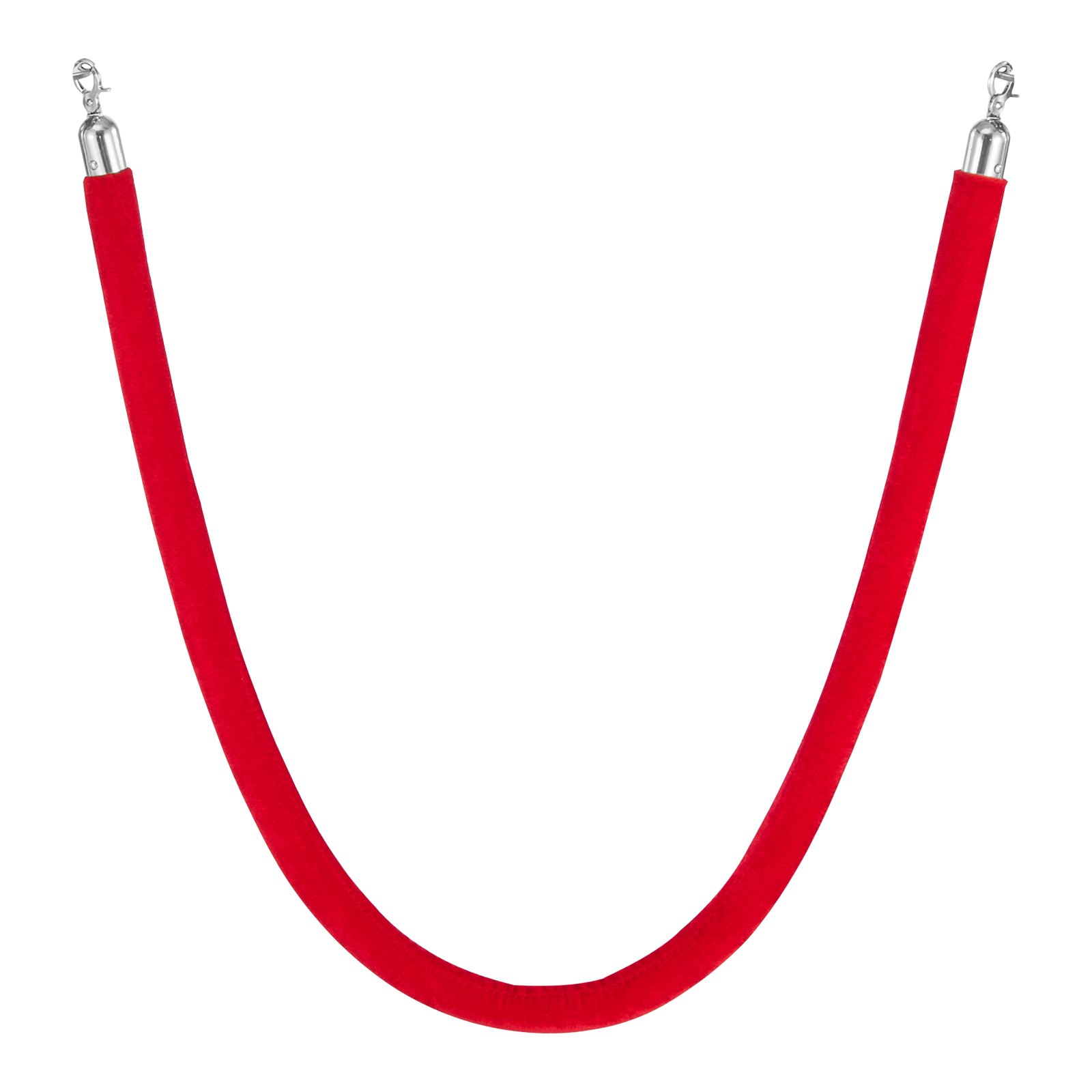 VEVOR Cuerdas de Terciopelo Rojas para Postes 4 Piezas Longitud de 1,5 m, Cuerda de Barrera con Ganchos Plateados para Control de Multitudes, Barrera Separadora para Eventos, Cines, Hoteles, Fiestas