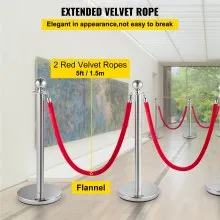 VEVOR 4 piezas de cola de postes de puntal Postes Separadores Cinta Extensible Barreras De Seguridad barreras de cuerda de 38 pulgadas línea de cola