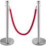 Postes de soporte VEVOR con cuerda de terciopelo rojo.