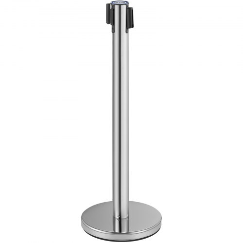 VEVOR Postes Separadores 6 piezas Platas Altura 90 cm Cinta Extensible Roja 2 m