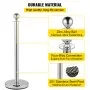VEVOR Crowd Control Stanchion Stanchion Set 2pcs Set con cuerda de terciopelo negro-plata