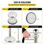 VEVOR Crowd Control Stanchion Stanchion Set 2pcs Set con cuerda de terciopelo negro-plata