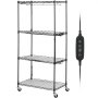 VEVOR Plant Stand with Grow Light, 4-Tier Plant Shelf with 45W Full Spectrum Grow Light, 3 Mode Plant Light with Timer and Wheel for Seed Starting, Metal Grow Light Shelf for Indoor Plants