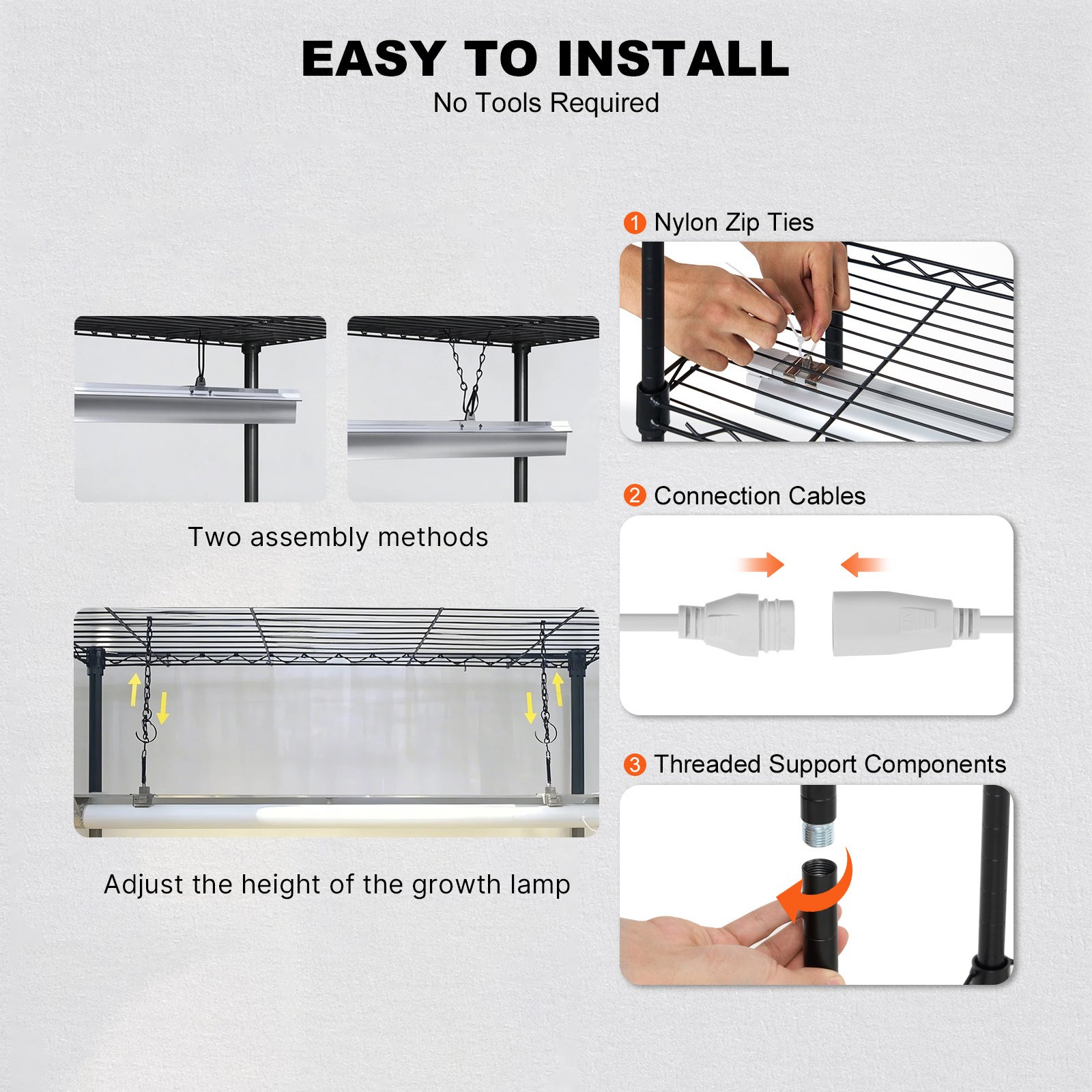 VEVOR - Soporte para plantas con luz de cultivo, estante grande de 6 niveles con luz de cultivo de espectro completo de 150 W, luz LED para plantas de interior con temporizador y rueda para sembrar semillas (89 cm de largo x 35,8 cm de ancho x 180 cm de alto)