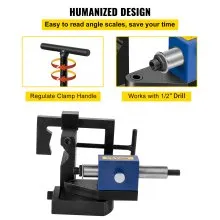 VEVOR Pipe Notcher Punch and Press Tool para 0-50 Grados Tube Notcher Tool Muescas 3/4"-3" Tubo redondo Bore Hole Pipe Knotcher Marco de aluminio Tubo Notcher para cortar agujeros a través de metal, madera.
