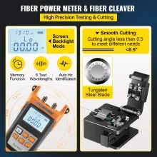 VEVOR A-80S Empalmador de Fibra Óptica 3 en 1 Máquina de Empalme de Fibra Óptica 110V 5200 mAh Fusionadora de Fibra Óptica 2,5 kg Tiempo de Calentamiento de 30 s para Proyectos de Fibra Óptica y Cable