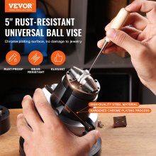 VEVOR Ball Vise 5 "Herramienta de ajuste de grabado Rotación de 360 ° Vise de bloque de grabado 34 PCS Accesorio Joyas Bloque de grabado Herramientas Bloque estándar (5 pulgadas)