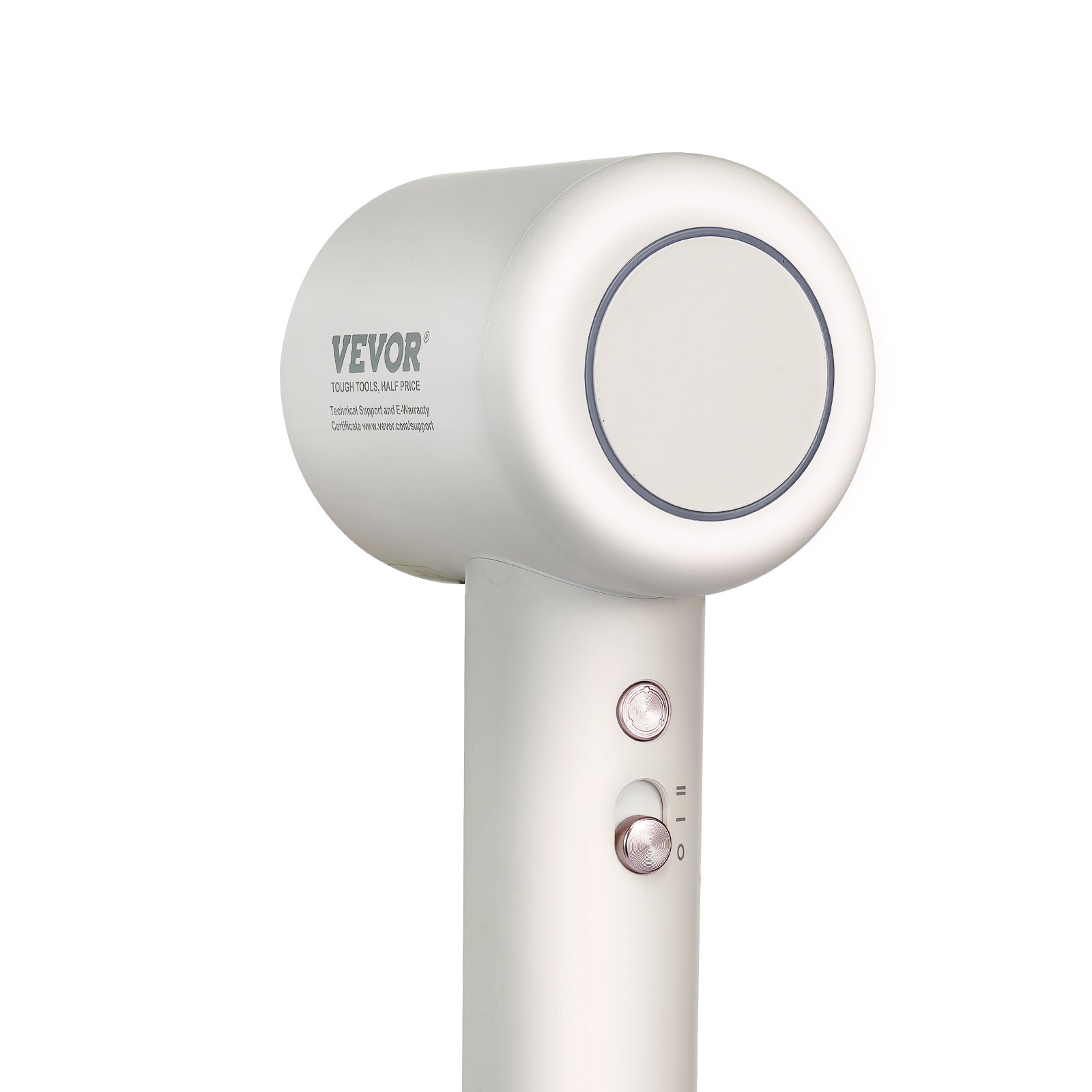 Secador de pelo de alta velocidad VEVOR con motor sin escobillas de 102 000 RPM, secador de pelo de 200 millones de iones negativos, luces LED de 3 colores y 2 velocidades, secador de pelo ligero con difusor y boquilla para viajes en casa