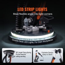 VEVOR Lijadora para paneles de yeso 800W Motor sin escobillas 1000-2300RPM Velocidad variable