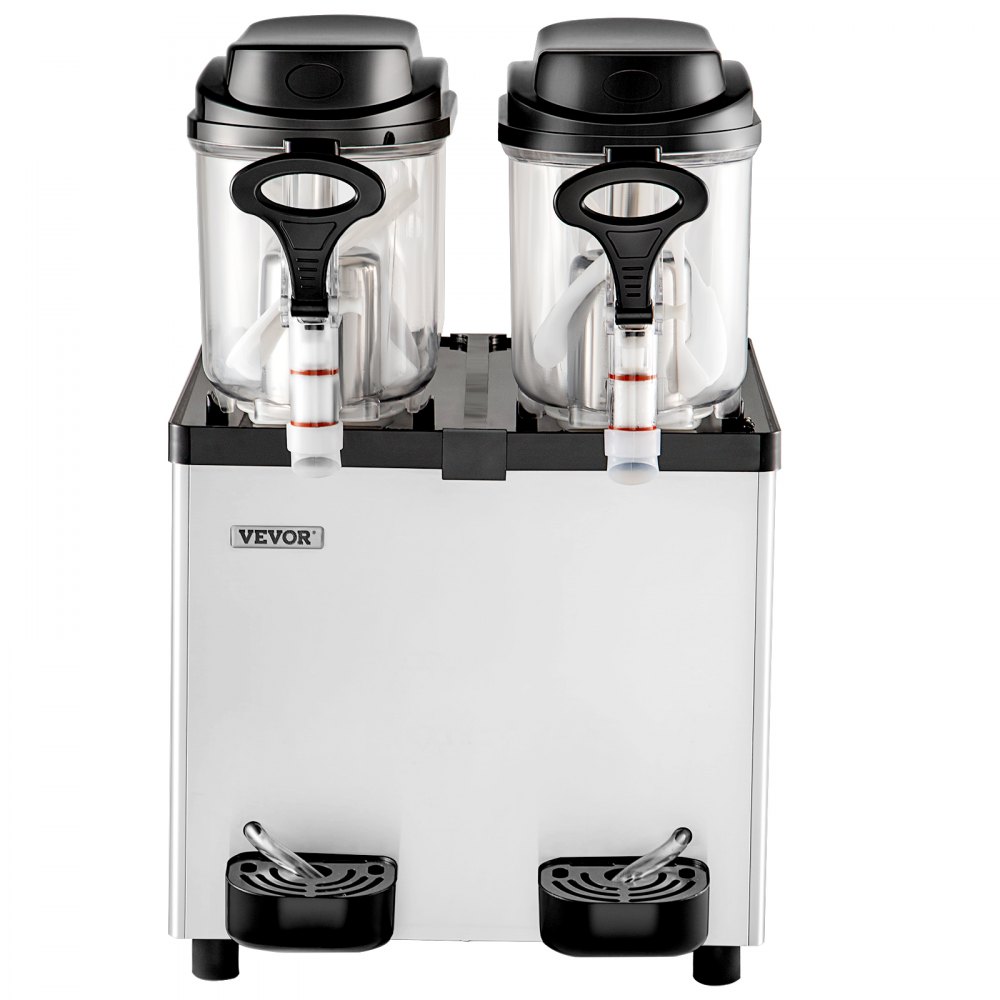 Máquina de granizados comercial VEVOR, 6 L x 2 tanques, 50 tazas, máquina para margaritas, 700 W, 110 V, de acero inoxidable, ideal para supermercados, cafeterías, restaurantes, bares y uso doméstico, color plateado.