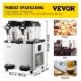 Máquina de granizados comercial VEVOR, 6 L x 2 tanques, 50 tazas, máquina para margaritas, 700 W, 110 V, de acero inoxidable, ideal para supermercados, cafeterías, restaurantes, bares y uso doméstico, color plateado.