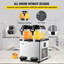 VEVOR Comercial Máquina de granizados Maquina para frappe Slushy Machine 6 L x 2 Tanques 50 Tazas 700W 110V Margarita Smoothie Frozen Drink Maker