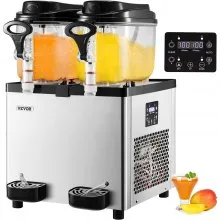 Máquina de granizados comercial VEVOR, 6 L x 2 tanques, 50 tazas, máquina para margaritas, 700 W, 110 V, de acero inoxidable, ideal para supermercados, cafeterías, restaurantes, bares y uso doméstico, color plateado.