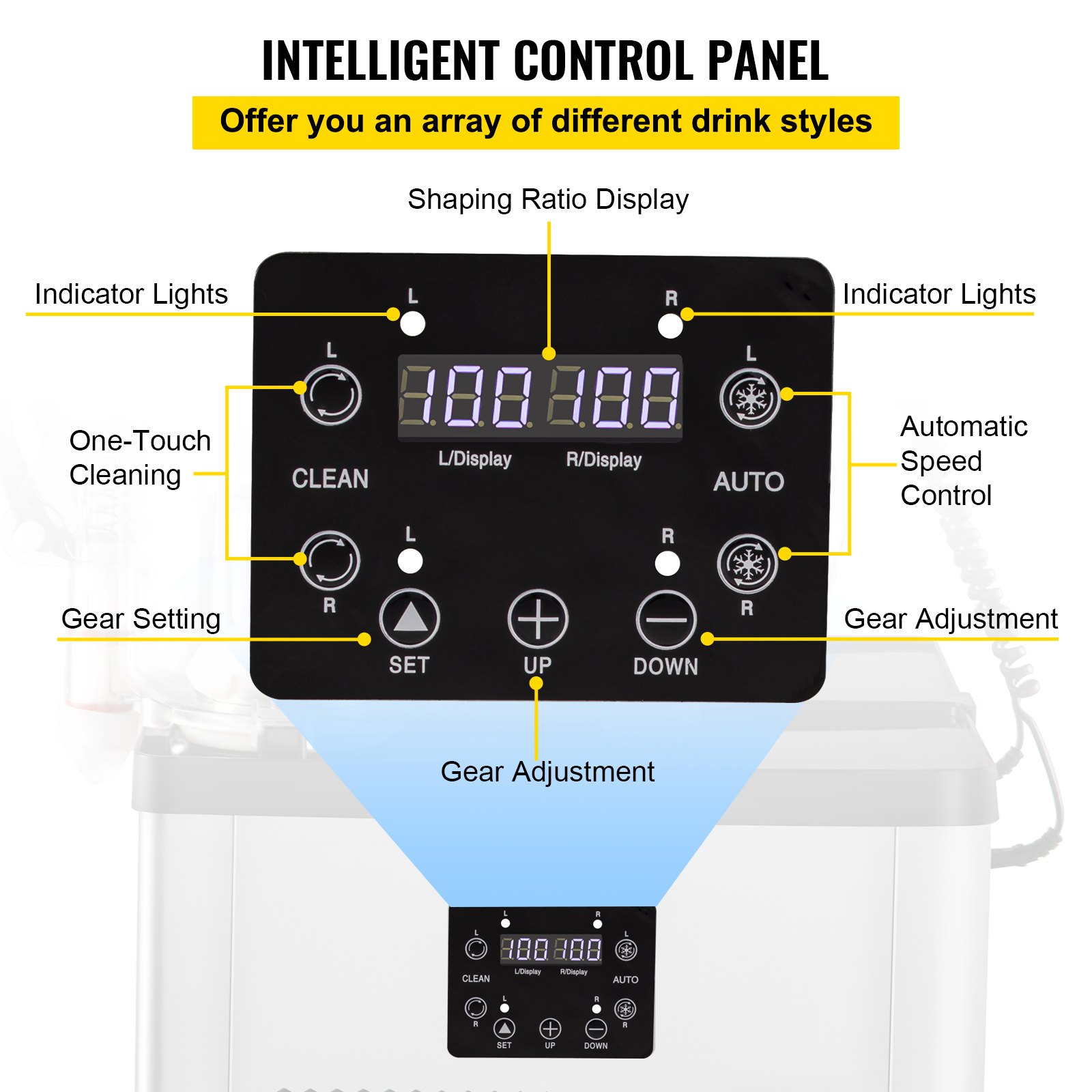 Máquina de granizados comercial VEVOR, 6 L x 2 tanques, 50 tazas, máquina para margaritas, 700 W, 110 V, de acero inoxidable, ideal para supermercados, cafeterías, restaurantes, bares y uso doméstico, color plateado.