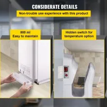 VEVOR Secador de Manos Eléctrico Automático Comercial 1600 W ABS Jet HEPA Blanco