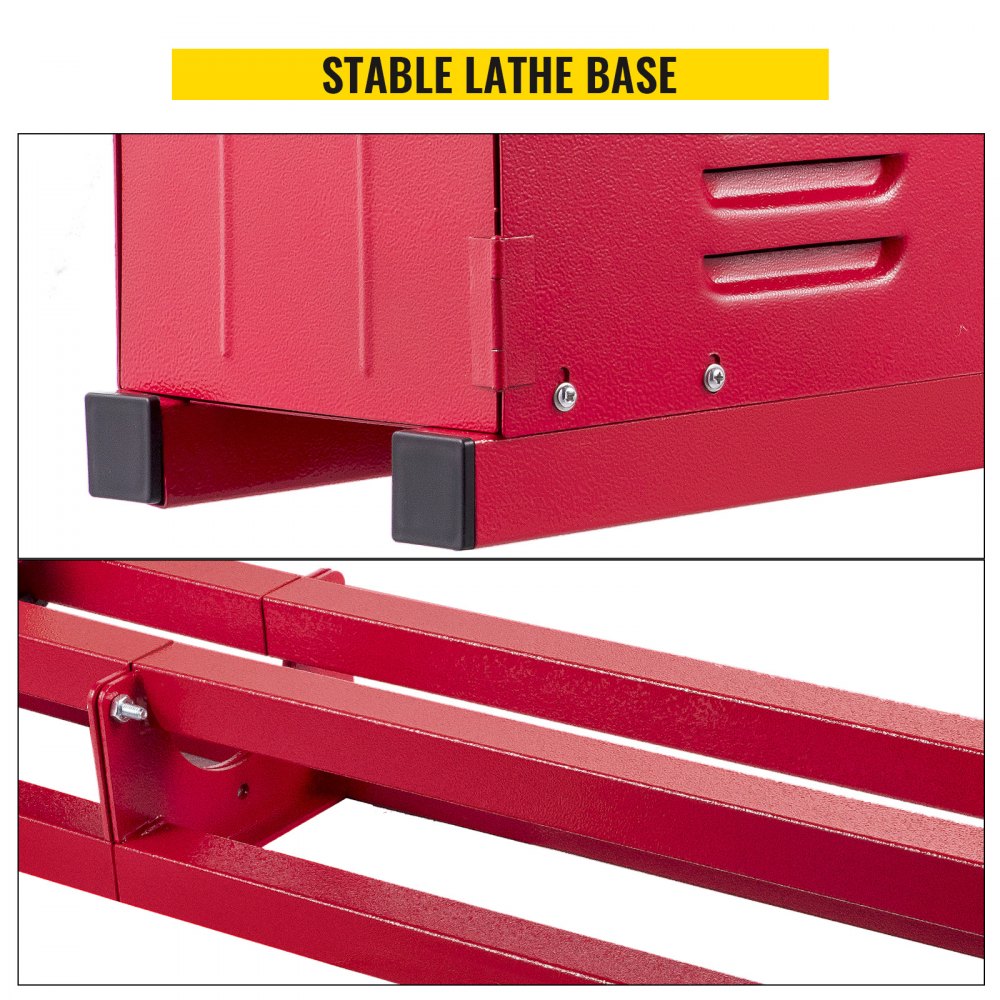 Torno para carpintería VEVOR, modelos de sobremesa de 14'' x 40'', motor de 1 HP, monofásico, velocidades de 810/1180/1700/2480 RPM, incluye 3 cinceles, 3 llaves y más.