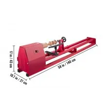 Torno de madera VEVOR, tornos eléctricos de 14''x40'', máquina de torno de madera de 1/2 HP, torno de sobremesa de 1/2 fase, torno de madera Excelsior, tornos de madera eléctricos de 1100,1600,2300,3400 Rpm con 3 cinceles, 3 llaves y accesorios