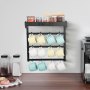 VEVOR - Soporte de pared para tazas de café, 12 ganchos móviles, soporte de acero al carbono con estante superior, accesorio y organizador para barra de café, expositor de tazas para cocina (negro mate)