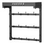 VEVOR - Soporte de pared para tazas de café, 12 ganchos móviles, soporte de acero al carbono con estante superior, accesorio y organizador para barra de café, expositor de tazas para cocina (negro mate)