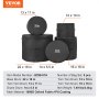 VEVOR 5-Piece Drum Bag Kit, Durable 1680D Oxford Material, Cushioned Cases with 1.5m Removable Shoulder Strap and Carry Handles, Collapsible, Fits 22'' Bass, 12''/13''/16'' Toms, 14'' Snare