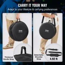 VEVOR - Juego de 5 fundas para batería, tela Oxford 1680D, fundas y estuches acolchados para batería con correa de hombro desmontable de 1,52 m, asas de transporte, diseño plegable, para bombo de 22'', tom de 12'', tom de 13'', tom de 16'' y caja de 14''