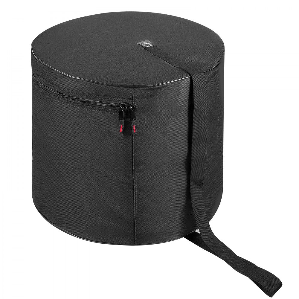 VEVOR Juego de 5 Bolsas de Tambores, Fundas Acolchadas para Toms de 12", 13" y 16", Bombo de 22", Caja de 14", con Correa de Hombro, de 600D Impermeable y Antichoque, para Tambores de Batería, Negro