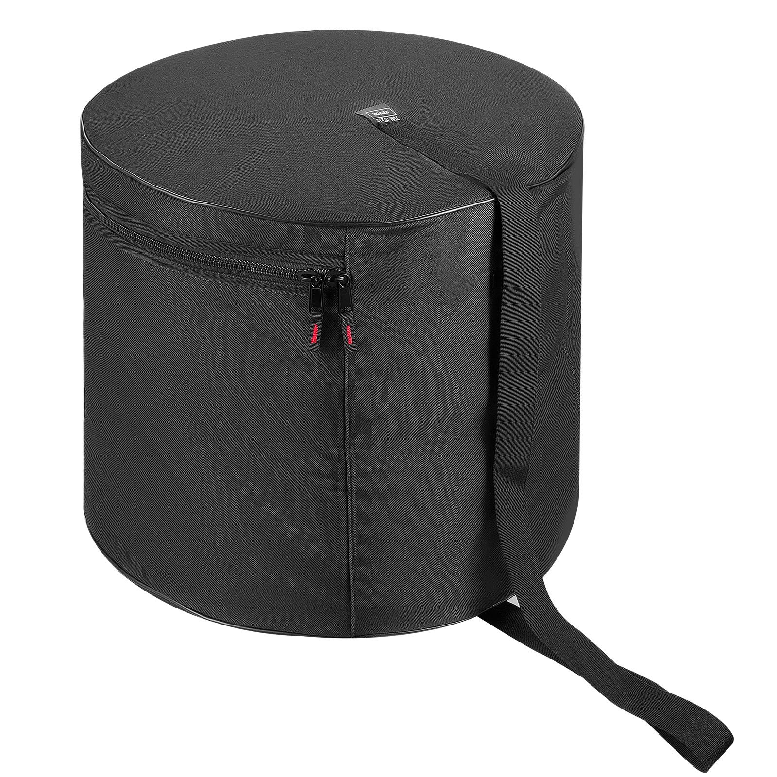 VEVOR Juego de 5 Bolsas de Tambores, Fundas Acolchadas para Toms de 12", 13" y 16", Bombo de 22", Caja de 14", con Correa de Hombro, de 600D Impermeable y Antichoque, para Tambores de Batería, Negro