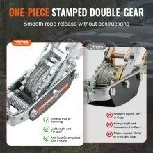 VEVOR Come Along Winch, capacidad de tracción de 5 toneladas (11,023 lbs), cable de acero de 11.5 pies, 3 ganchos, herramienta extractora eléctrica de trinquete resistente con engranajes dobles, extractor de cable de elevación automotriz ideal para rescate de vehículos