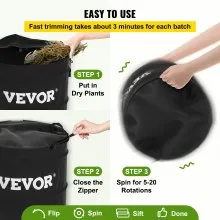 VEVOR Dry Trimmer Kit de recorte en seco, con tijeras, perchas de trinquete, bolsas, bridas con cremallera, 4 tijeras, 1 par de perchas de trinquete, 10 paquetes de bolsas de pavo y 10 bridas con cremallera, para hojas, brotes, flores
