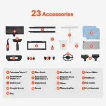 Limpiador a vapor multiusos con 23 accesorios para la limpieza del hogar