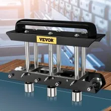 VEVOR Rodillo de borde de tres estaciones, radio grande, freno de chapa de ángulo de flexión de 0-90°, se ajusta rápidamente para hacer curvas de 0,63"-5,7" en acero calibre 30-19, para curvas limpias y nítidas en material de techo de metal