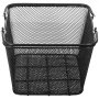 Cesta de compra VEVOR de metal negro con diseño de malla y asas resistentes.